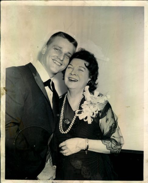 1962 Roger Maris Mrs. Babe Ruth "Boston Herald Collection Archives" Original 8" x 10" Photo (BH Hologram/MEARS LOA)