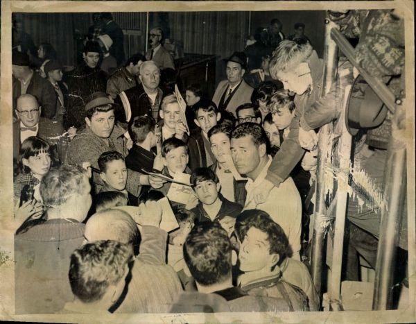1966 Ted Williams Boston Red Sox Signing at Sportsmens Show "Boston Herald Collection Archives" Original 7" x 9" Photo (BH Hologram/MEARS LOA)