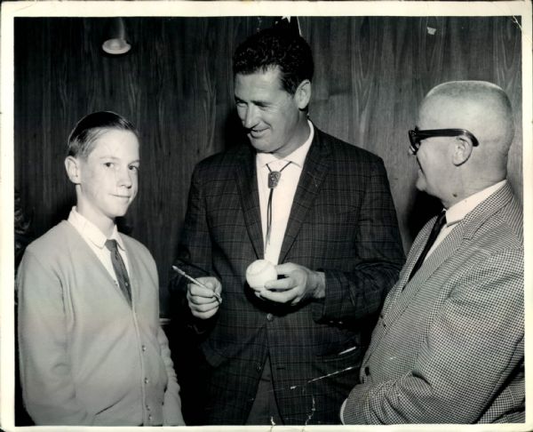 1966 Ted Williams Signing at Bronco World Series "Boston Herald Collection Archives" Original 8" x 10" Photo (BH Hologram/MEARS LOA)