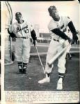 1965 Hank Aaron Bobby Bragan Milwaukee Braves "Boston Herald Collection Archives" Original 7" x 9.5" Photo (BH Hologram/MEARS LOA)
