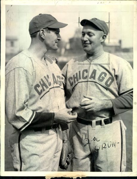 1938 Gabby Hartnett Bill Lee Chicago Cubs "TSN Collection Archives" Original 6.5" x 8.5" Photo (Sporting News Collection Hologram/MEARS LOA)