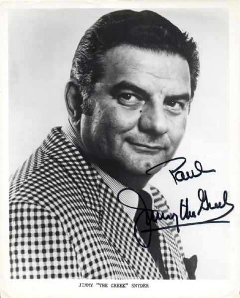 1980s Jimmy The Greek Signed 8" x 10" Photo - JSA