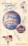 1971 New York Mets Signed Schedule - Tug McGraw Ron Taylor Ed Kranepool - JSA 