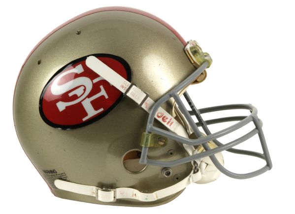 1986-88 Jerry Rice San Francisco 49ers Game Worn Signed Helmet (Scott Waters/MEARS LOA/JSA) Finest Example Known!