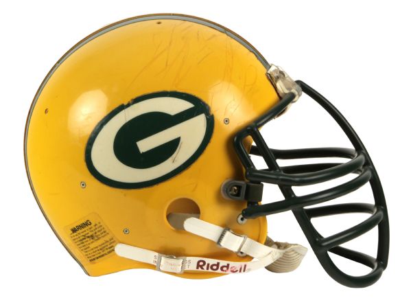 1980-84 Larry McCarren Green Bay Packers Game Worn Signed Helmet (Scott Waters/MEARS LOA/JSA) 