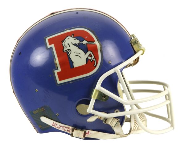 1986-87 Vance Johnson Denver Broncos Game Worn Signed Helmet (Scott Waters/MEARS LOA/JSA)