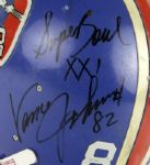 1986-87 Vance Johnson Denver Broncos Game Worn Signed Helmet (Scott Waters/MEARS LOA/JSA)