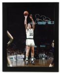 1990s Larry Bird Boston Celtics Signed 16" x 20" Photo - JSA Unframed