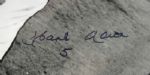1954 Hank Aaron Milwaukee Braves Signed 21 1/4 x 25 1/2 Photo Display - Rare Image Wearing #5 With Inscription - JSA 