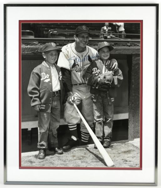 1950s Stan Musial St. Louis Cardinals Signed 22 1/4" x 28 1/2" Photo Display - JSA 