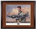 1990s Ted Williams Boston Red Sox Signed Marine Fighter Pilot 33" x 27" Lithograph Display 219/999 - JSA 