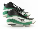 1995-98 Bob Kuberski Green Bay Packers Game Worn Signed Cleats - MEARS Auction LOA & JSA