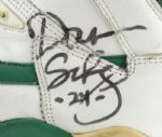1991 Danny Schayes Milwaukee Bucks Game Worn Signed Shoes - MEARS Auction LOA & JSA 