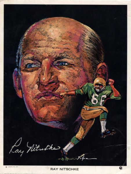 1970 Rare Regional Issue Green Bay Packer 8" x 10" Volpe Illustrations Nitschke, Wood, Williams, Aldridge, Dale, Robinson - Lot of 13