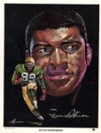 1970 Rare Regional Issue Green Bay Packer 8 x 10 Volpe Illustrations Nitschke, Wood, Williams, Aldridge, Dale, Robinson - Lot of 13