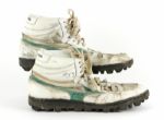 1984-89 John Anderson Green Bay Packers Game Worn Signed Cleats (Scott Waters/MEARS LOA/JSA)