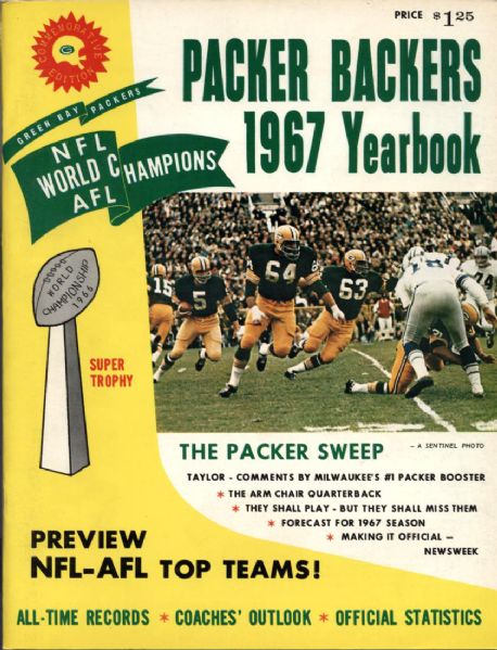 1967 NFL AFL World Champion Green Bay Packers Yearbook