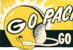 1960s Go Pack Go Go All The Way 7" x 22" Broadside - Rare Green Bay Packers item