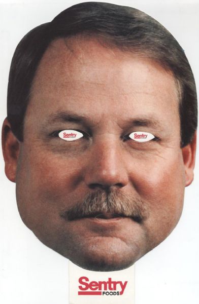 1992-98 Mike Holmgren Sentry Foods Cardboard Masks - Lot of 2
