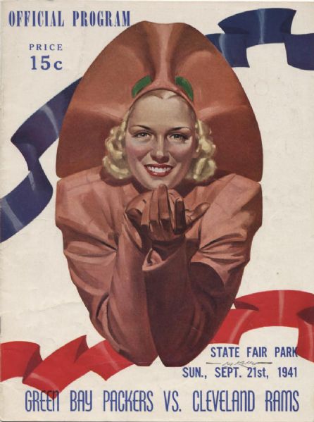 1941 Green Bay Packers Cleveland Rams Game Program