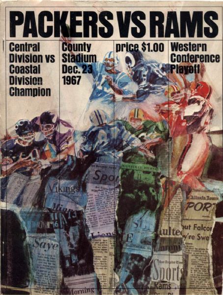 1967 Green Bay Packers Los Angeles Rams NFC Divisional Round Playoff Program