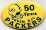 1969 Green Bay Packers 50th Anniversary 2" x 3" Pinback Button