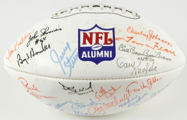 1980s-90s NFL Alumni Multi-Signed Football w/32 Sigs. Incl. Ron Kostelnik Ron Kramer Fears Boo Boom Brown - JSA 