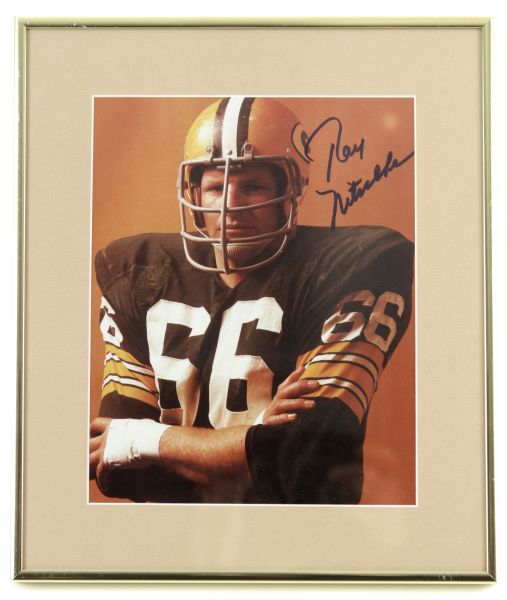 1990s Ray Nitschke Green Bay Packers Signed 8" x 10" Photo Display - JSA Ray