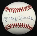 1984-94 Snow White Blazer Mickey Mantle New York Yankees Single Signed OAL (Brown) Ball - JSA