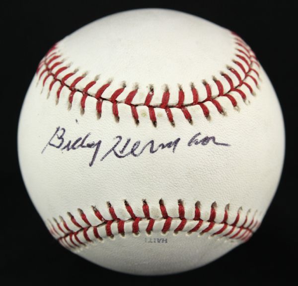 1970s Billy Herman Chicago Cubs Single Signed Dudley "Official League" Ball - JSA