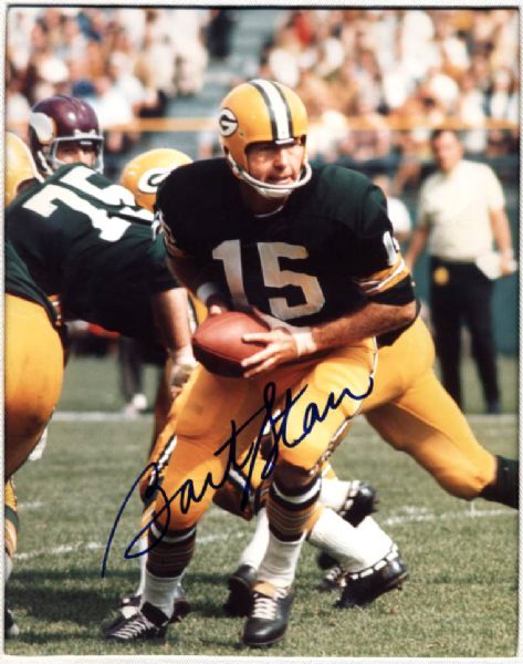 1990s Bart Starr Brett Favre Signed 8" x 10" Photo & Magazine Cover - Lot of 2 (JSA)