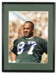 1990s Willie Davis Green Bay Packers Signed Mini-Helmet With Inscription & 8 x 10 Photo Display - JSA