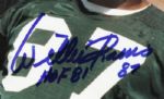 1990s Willie Davis Green Bay Packers Signed Mini-Helmet With Inscription & 8 x 10 Photo Display - JSA