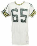 1984-85 Ron Hallstrom Green Bay Packers Game Worn Durene Jersey w/Repairs (Scott Waters/MEARS LOA) 