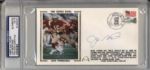 1985-90 Joe Montana San Francisco 49ers Signed First Day Covers PSA/DNA Slabbed - Lot of 3