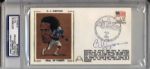 1985-89 Joe Namath O.J. Simpson Terry Bradshaw Fran Tarkenton Signed First Day Covers PSA/DNA Slabbed - Lot of 4