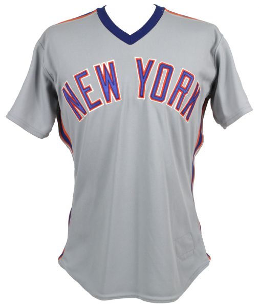 1990 Rob Dromerhauser New York Mets Game Worn Jersey Bullpen Catcher - MEARS Auction LOA 