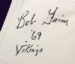 1969 Bob Grim Minnesota Vikings Game Worn Signed Jersey 2/NFL 50 Seasons Patch - MEARS LOA 