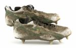 1996-97 LeRoy Butler "Mud Bowl" NFC Divisional Playoff Game Used Cleats - 1/4/97 - Green Bay Packers vs. San Francisco 49ers – Super Bowl XXXI Championship Season