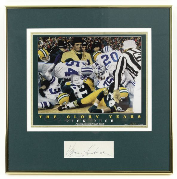 1960s Vince Lombardi Green Bay Packers Signed Cut Display - JSA Sticker & Full Letter