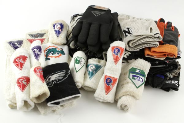 1980s Hoard of Game Worn Armbands & Gloves (Scott Waters/MEARS LOA)