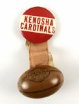 1939-41 Kenosha Cardinals 4 1/2" Pinback Football Charm 