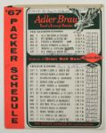 1967 Green Bay Packers 11" x 13 1/2" Adler Brew Schedule Super Bowl I Champions 
