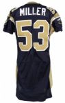 2000 Keith Miller #53 St. Louis Rams Game Worn Home Jersey (MEARS LOA) 13+ Team Repairs