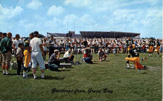 1960s Green Bay Packers 3.5" x 5.5" Picture Postcards - Lot of 7