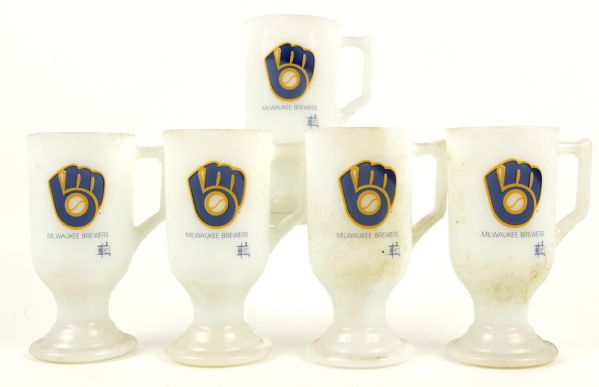 1980s Milwaukee Brewers 5 1/2" Glass - Lot of 5 
