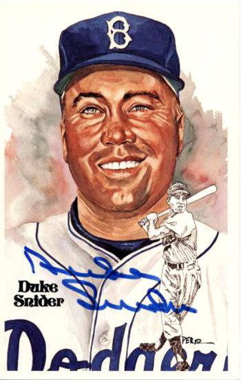 1981 Duke Snider Brooklyn Dodgers Signed Perez Steele Postcard - JSA 
