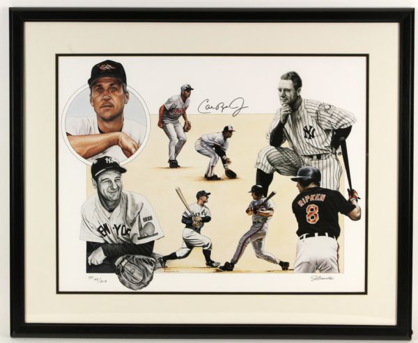 1995 Cal Ripken Jr. Baltimore Orioles Signed 31 1/2" x 28" James Fiorentino Lithograph Display - JSA 
