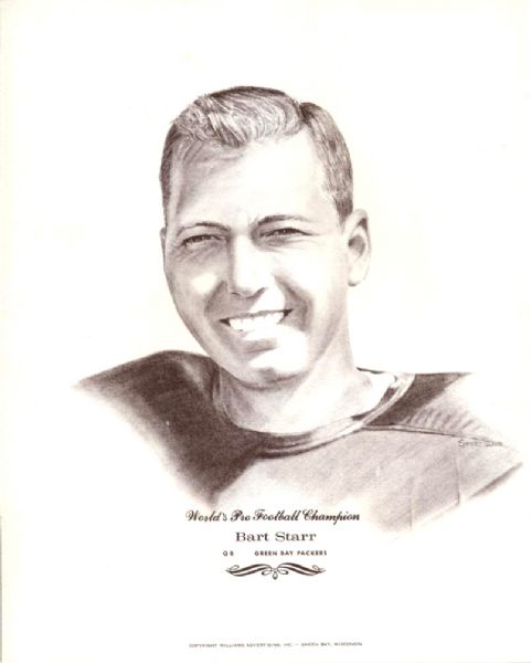 1967-68 Green Bay Packers Worlds Pro Football Champion Sweetland 8" x 10" Illustrations - Lot of 8