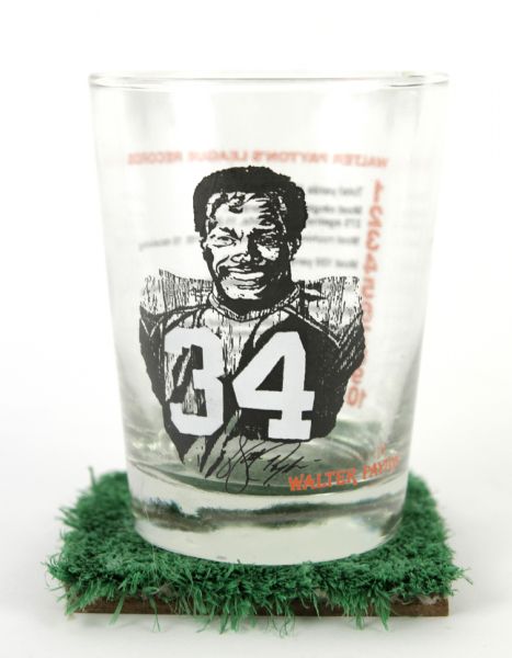 1988 Chicago Bears Soldier Field Turf - 3 1/2" x 4 & Walter Payton Glass